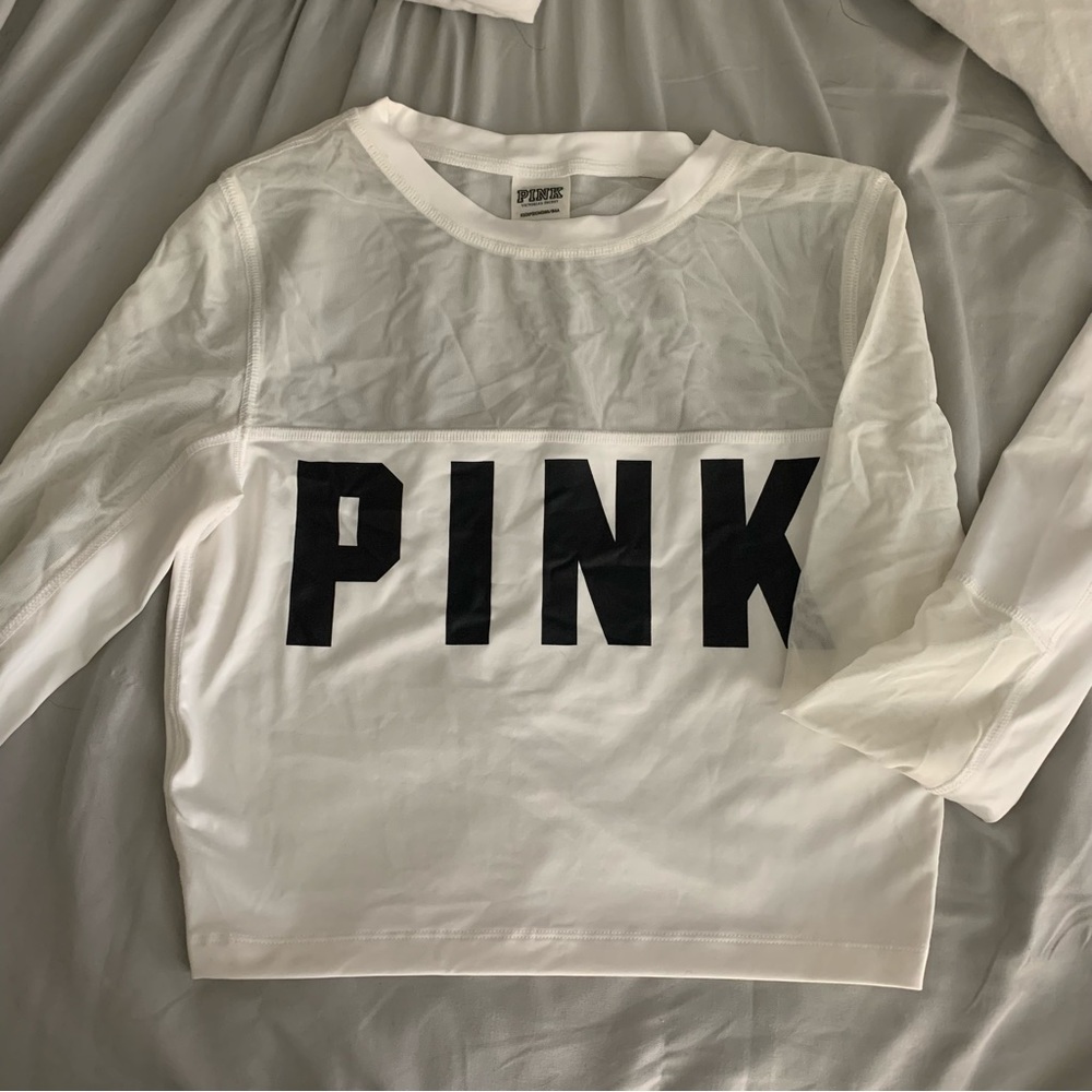 VS PINK mesh long sleeve croptop